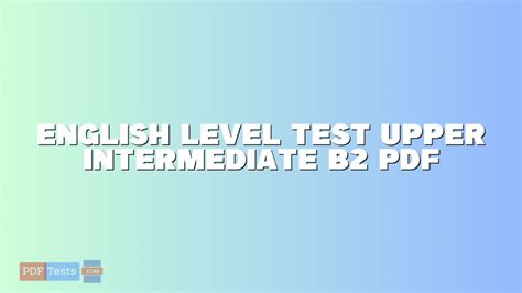 Image result for Upper Intermediate English Level Test