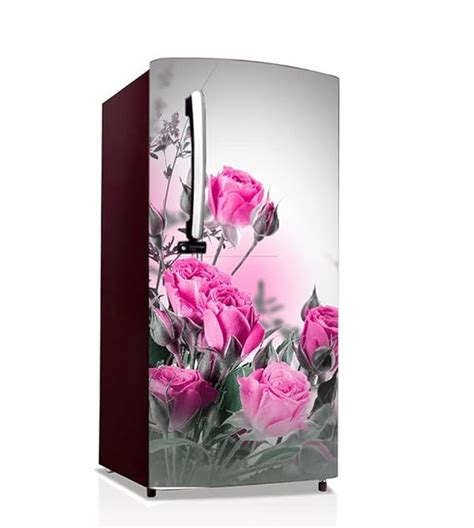 Creative Print Solution 3D Pink Rose Design Sticker for Fridge/almirah ...