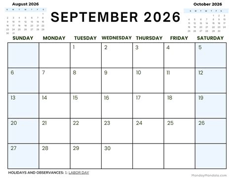 September 2026 Calendars (52 Free PDF Printables)