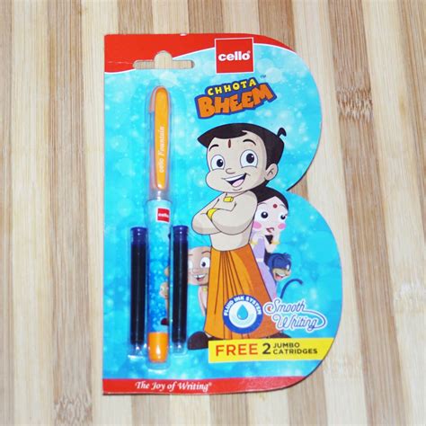 Cello Chhota Bheem Blue Color Designed Body With Orange Color Clip Fine ...