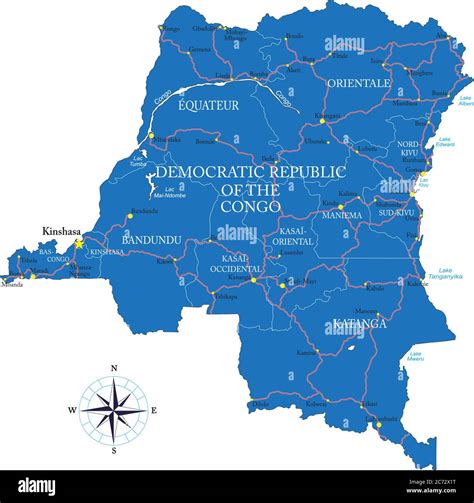 Maps Of Cities In The Democratic Republic Of Congo The African Country