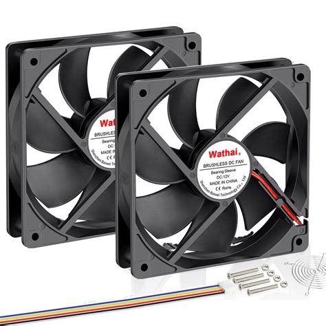 Wathai 120mm Fan 120mm x 25mm 4Pin 12V DC Brushless Computer Case ...