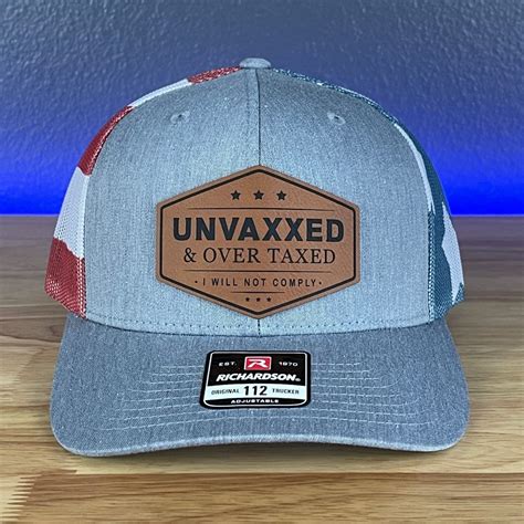 UNVAXXED & OVER TAXED Leather Patch SnapBack Trucker Hat – VividEditions