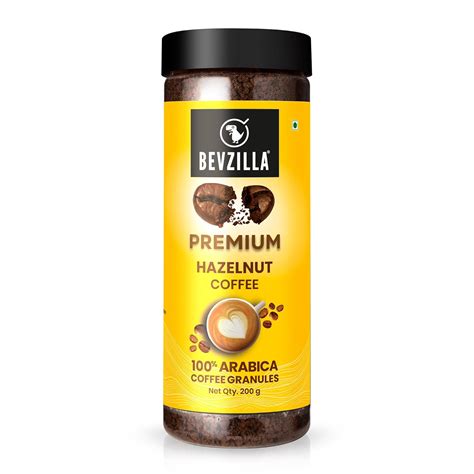 Bevzilla 200 Gram Instant Hazelnut Coffee Powder Jar |Make 100 Cups|100 ...