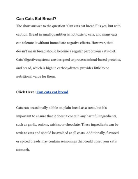 PPT - Can Cats Eat Bread? Everything You Need to Know About Feeding ...