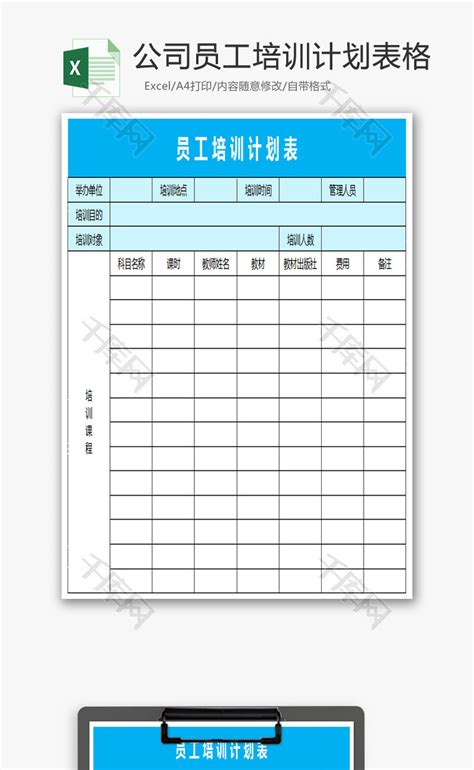 培训记录表Excel表格模板下载_熊猫办公