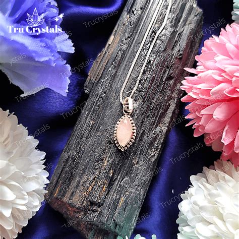 Sterling Silver Rose Quartz Pendant – Trucrystals.in
