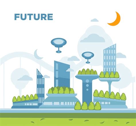 Future city landscape concept. vector modern cityscape background ...