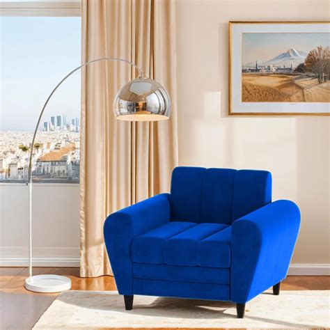Torque - Bali Premium Fabric 1 Seater Sofa for Living Room (Blue ...