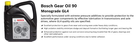Bosch F002H20986079 GO 90 API GL-4 SAE 90 Gear Oil for All Vehicles (5 ...