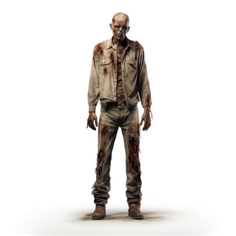 Minimalist 3d zombie character on white background | Premium AI ...