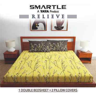 Smartle Relieve Double Bedsheet Fern Yellow 1 Pc – Starquik