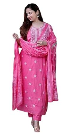 Buy LAVANYA KURTI Women's Casual Rayon 3/4 Sleeves Floral Embroidery ...