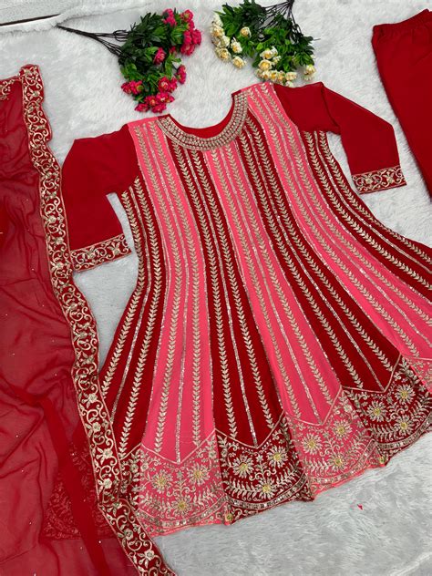 Lovely Sequence Embroidery Work Maroon Sharara With Top – Vastra Shop