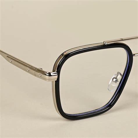 Voyage Maverick Silver & Black Wayfarer Eyeglasses for Men & Women (23 ...