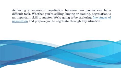 Mastering the five stages of negotiation | PPTX