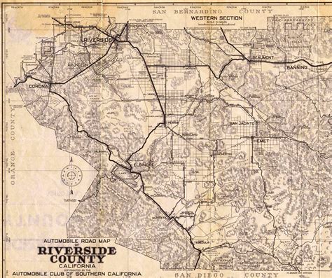 Riverside County, circa 1950 Map