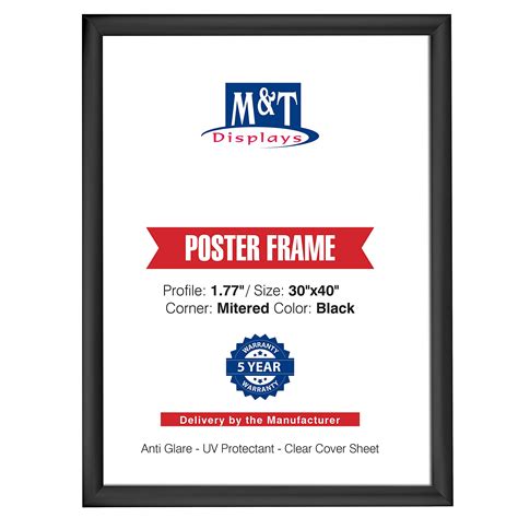 Buy M&T Displays Snap Frame 30x40 Inch Black 1.77" Aluminum Profile ...