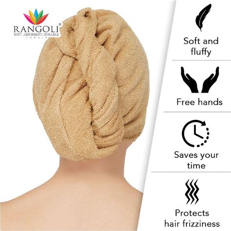 Rangoli Noble Cotton Hair Wrap Towel | Quick Dry, Absorbent Shower Cap