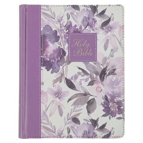 Purple Floral Faux Leather Hardcover Note-taking Bible - KJV Bibles