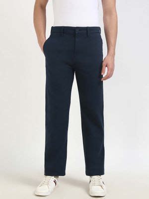 Buy Tommy Hilfiger Men Blue Solid Trouser (28) Online