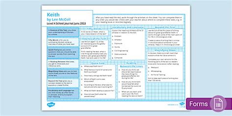 Level 4 June 2023 School Journal Keith Non-Fiction Comprehension