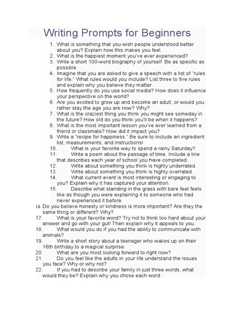 Writing Prompts for Beginners 的图像结果