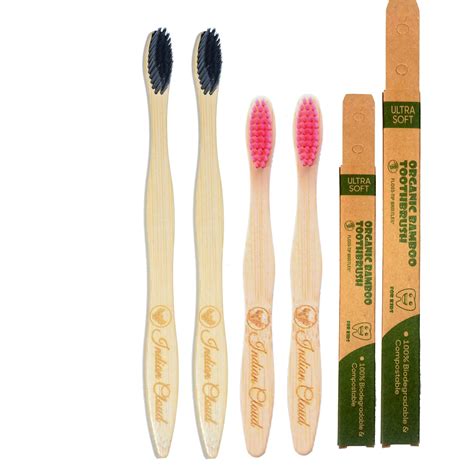 Buy INDIAN CLOUD (Pack of 4) Bamboo Toothbrush for Adults and kids ...