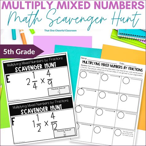 Math Multiplying Mixed Numbers with Models 5th Grade 的图像结果