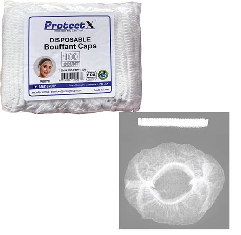 ProtectX Disposable Bouffant (Hair Net) Caps Hair Head Cover Nets 21 ...