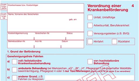 Verordnung einer Krankenbeförderung (Muster 4) | Für die Praxis ...
