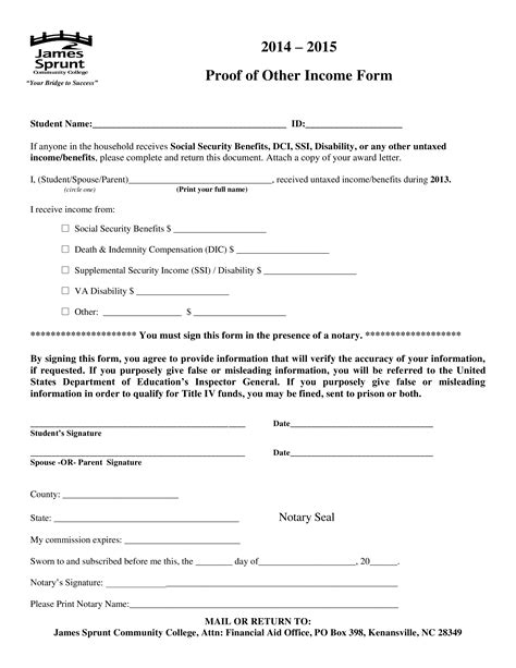 Official Proof of No Income Form for Food Stamps Eligibility