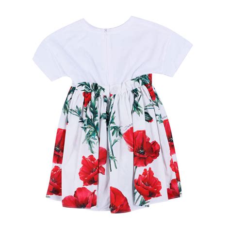 White Floral Print Zip Fastening Dress | Les Petits - Les Petits
