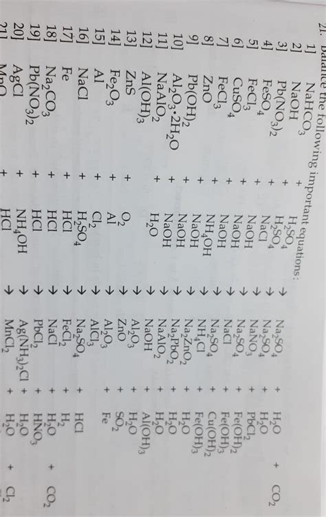 Above, there are some equations balance those equations pls ...