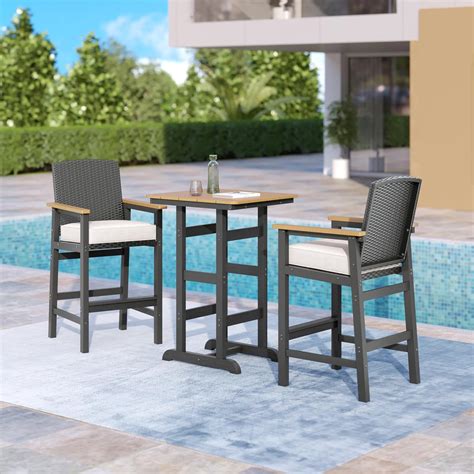 Amazon.com: MIXPATIO HDPE Outdoor Bar Set, Outdoor Bar Height Table and ...