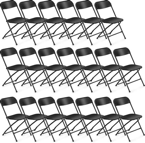 Imseigo 20 Pack Black Plastic Folding Chair, Indoor Outdoor Portable ...