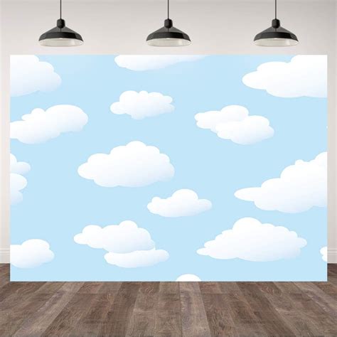 7×5ft White Clouds Blue Sky Photo Backdrop Cartoon India | Ubuy