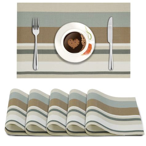 Buy HOKIPO Polyvinyl Chloride Pvc Set Of 6 Mats For Dining Table ...