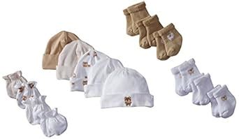 Gerber Unisex-Baby Newborn Bear 15 Piece Socks Caps and Mittens ...