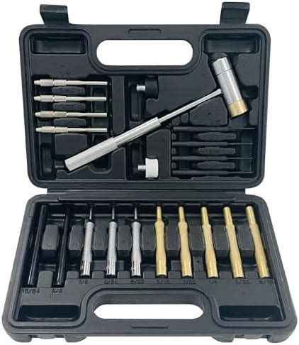 Socpuro 21 Pieces Roll Pin Punch Set, Pin Punch Set and Hammer with ...