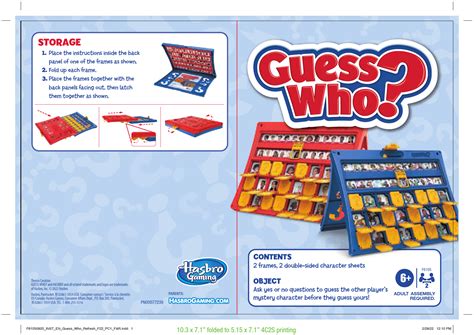Guess Who? Original Guessing Game | Board Game Rules & Instructions ...