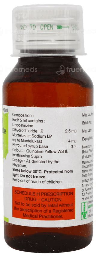 Telekast L Kid Syrup 60Ml: Uses, Side Effects, Price & Substitutes