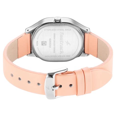 Buy Online Fastrack Snob X Pink Dial Leather Strap Watch for Girls ...