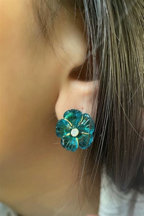 Kesya Viridian Silver Mini Floral Studs