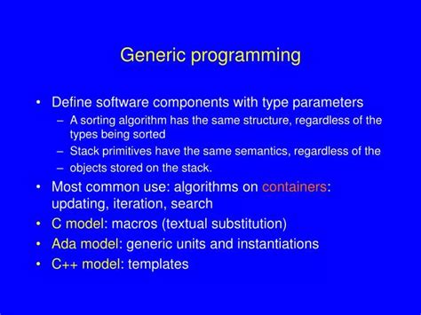 Image result for Defenition of Generic Programming