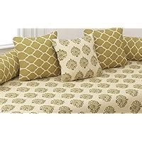 Trance Home Linen 200TC Diwan Set Cotton 6 Piece | Deewan Printed ...