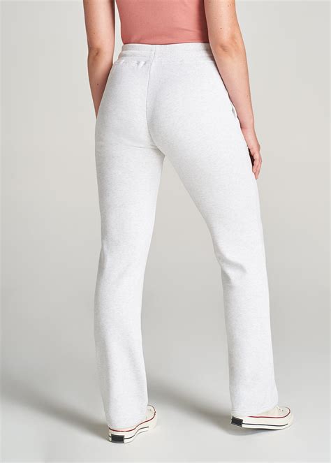WKND Fleece Open-Bottom Women's Tall Sweatpants in Heather Cloud White