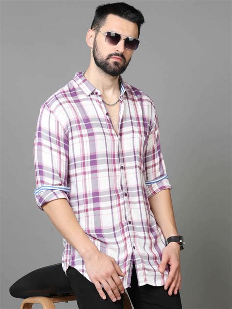 Buy Stylish White Checked Shirt for Men at Great Price