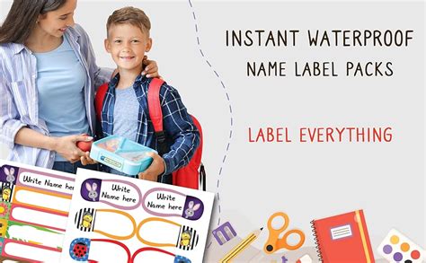 78 Write-on Waterproof Labels for School - incl. Shoe & Clothing Labels ...