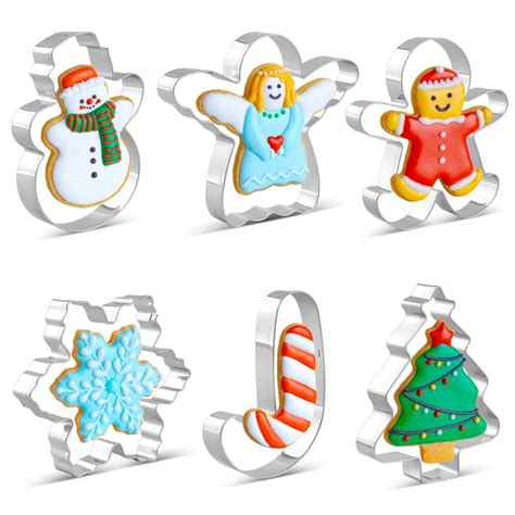 Amazon.com: Christmas Cookie Cutter Set - 6 Pieces Christmas Cookie ...